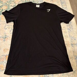 Gymshark Black Short-Sleeve Performance Tee with White Logo